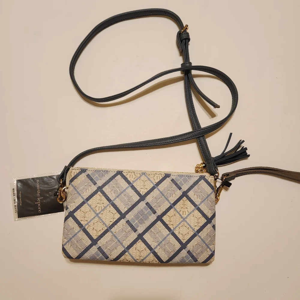 Nanette Lepore convertible crossbody and wristlet.